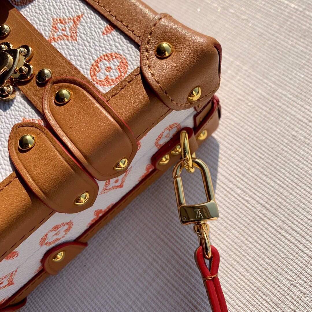 LV M40273 Louis Vuitton Petite Malle Monogram M54180 White and Yellow - Voguebags