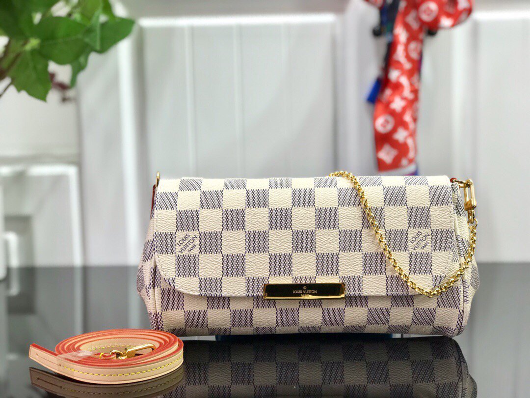 LV M40717 Louis Vuitton Favorite Pm M40718 Handbag Damier Azur Canvass - luxibagsmall