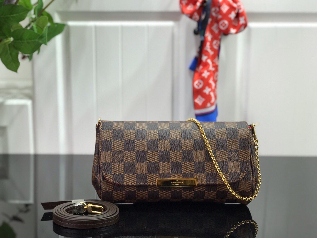 LV M40717 Louis Vuitton Favorite Pm M40718 Handbag Damier Ebene Canvas - luxibagsmall