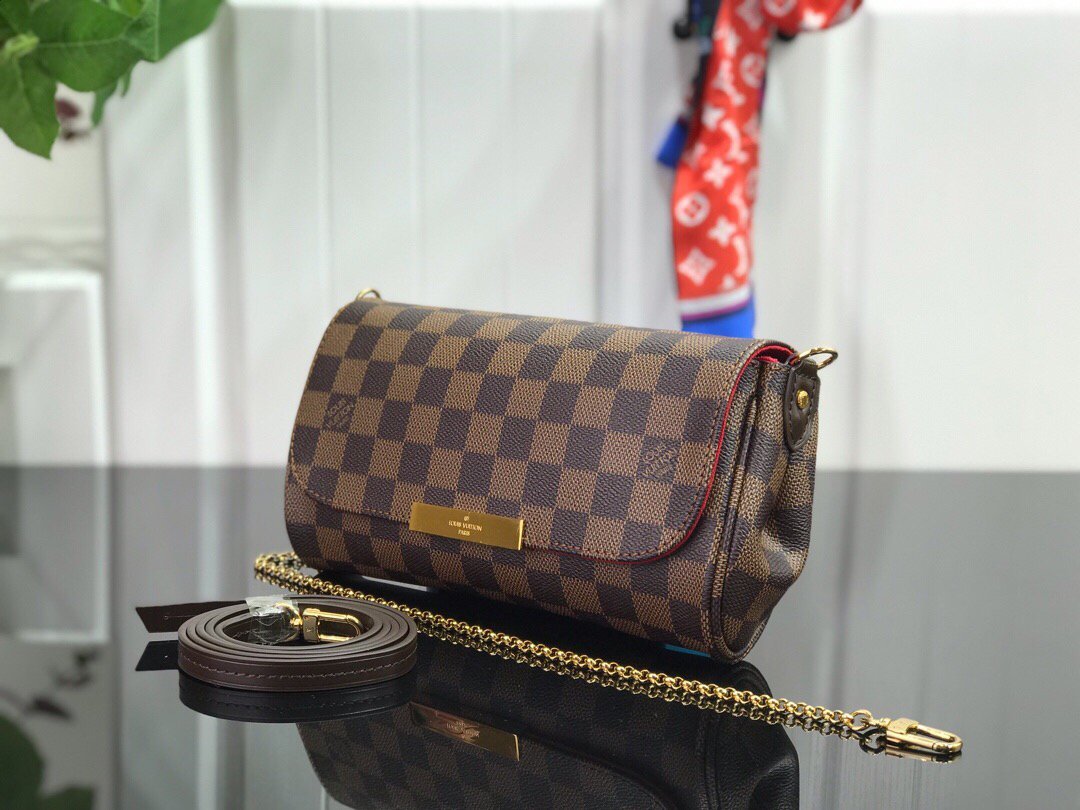 LV M40717 Louis Vuitton Favorite Pm M40718 Handbag Damier Ebene Canvas - luxibagsmall