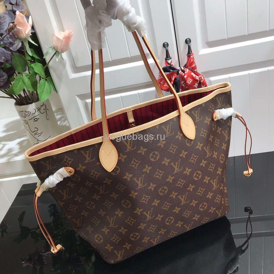 LV M41177 Louis Vuitton Neverfull MM Monogram M41178 Bag Red - Voguebags