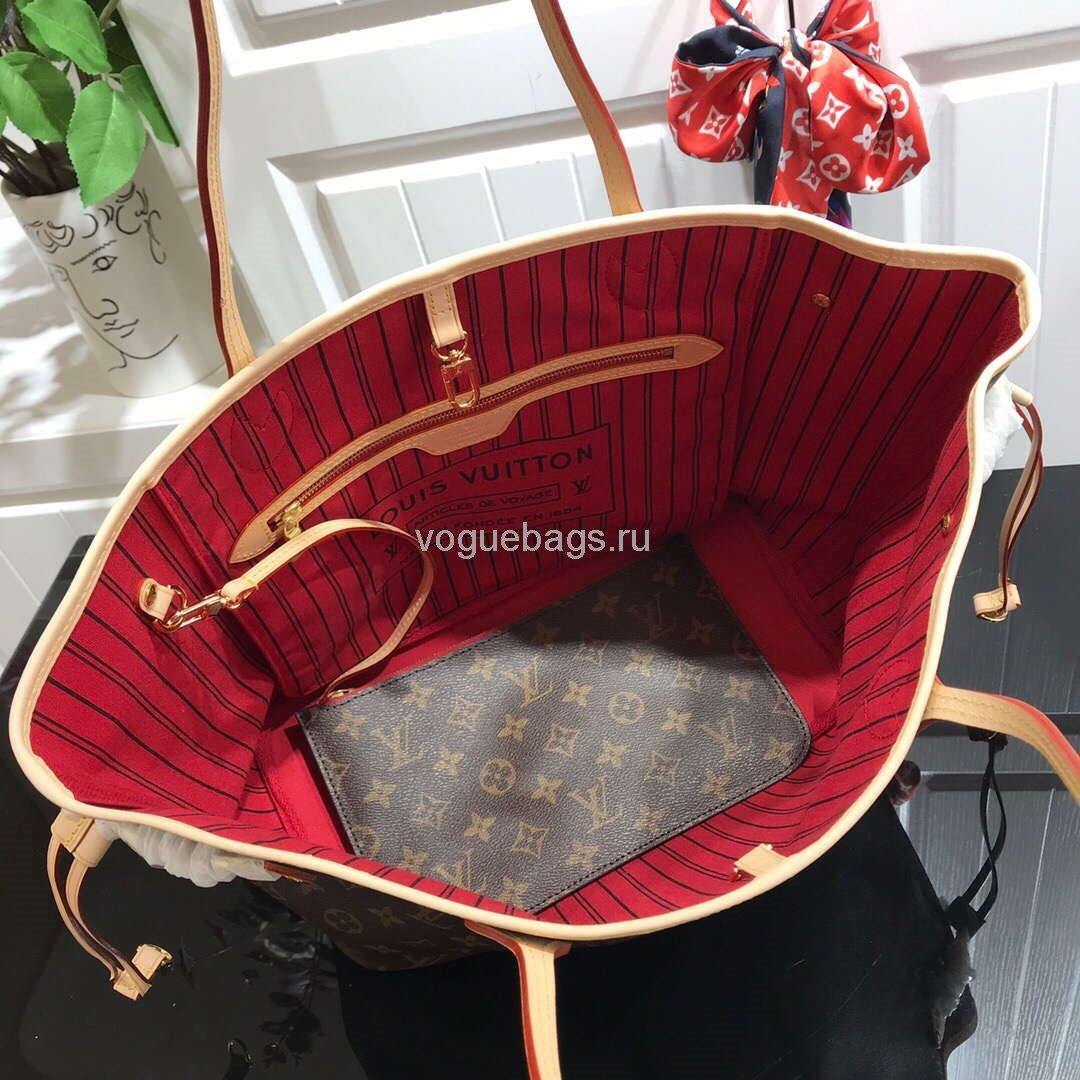 LV M41177 Louis Vuitton Neverfull MM Monogram M41178 Bag Red - Voguebags