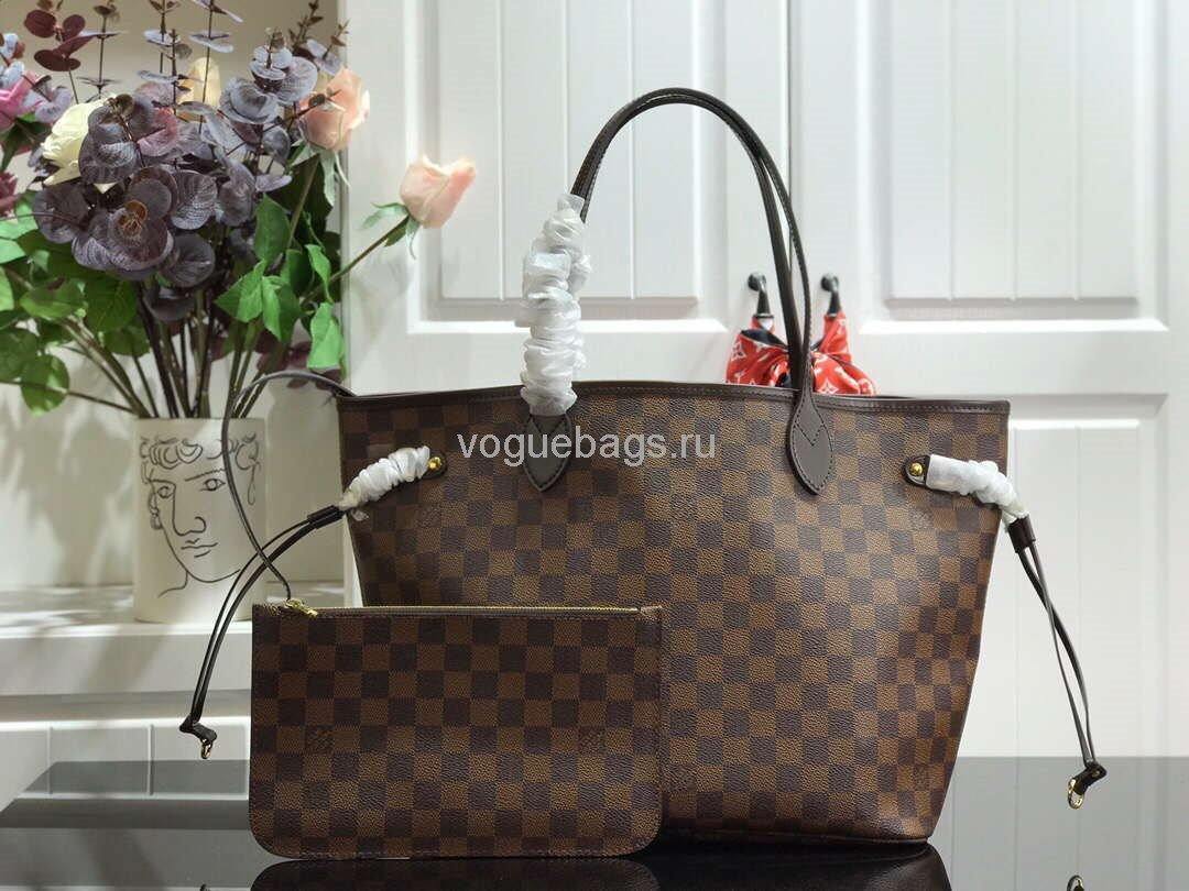 LV M41358 Louis Vuitton Neverfull MM Damier Ebene N41603 Bag - Voguebags