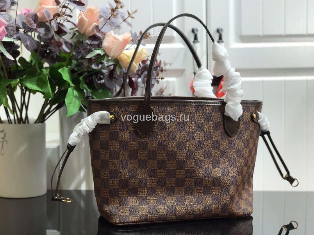 LV M41359 Louis Vuitton Neverfull PM Damier Ebene M41245 Bag Pink - Voguebags