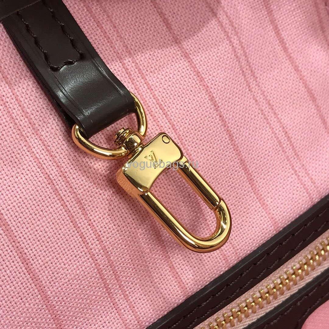 LV M41359 Louis Vuitton Neverfull PM Damier Ebene M41245 Bag Pink - Voguebags