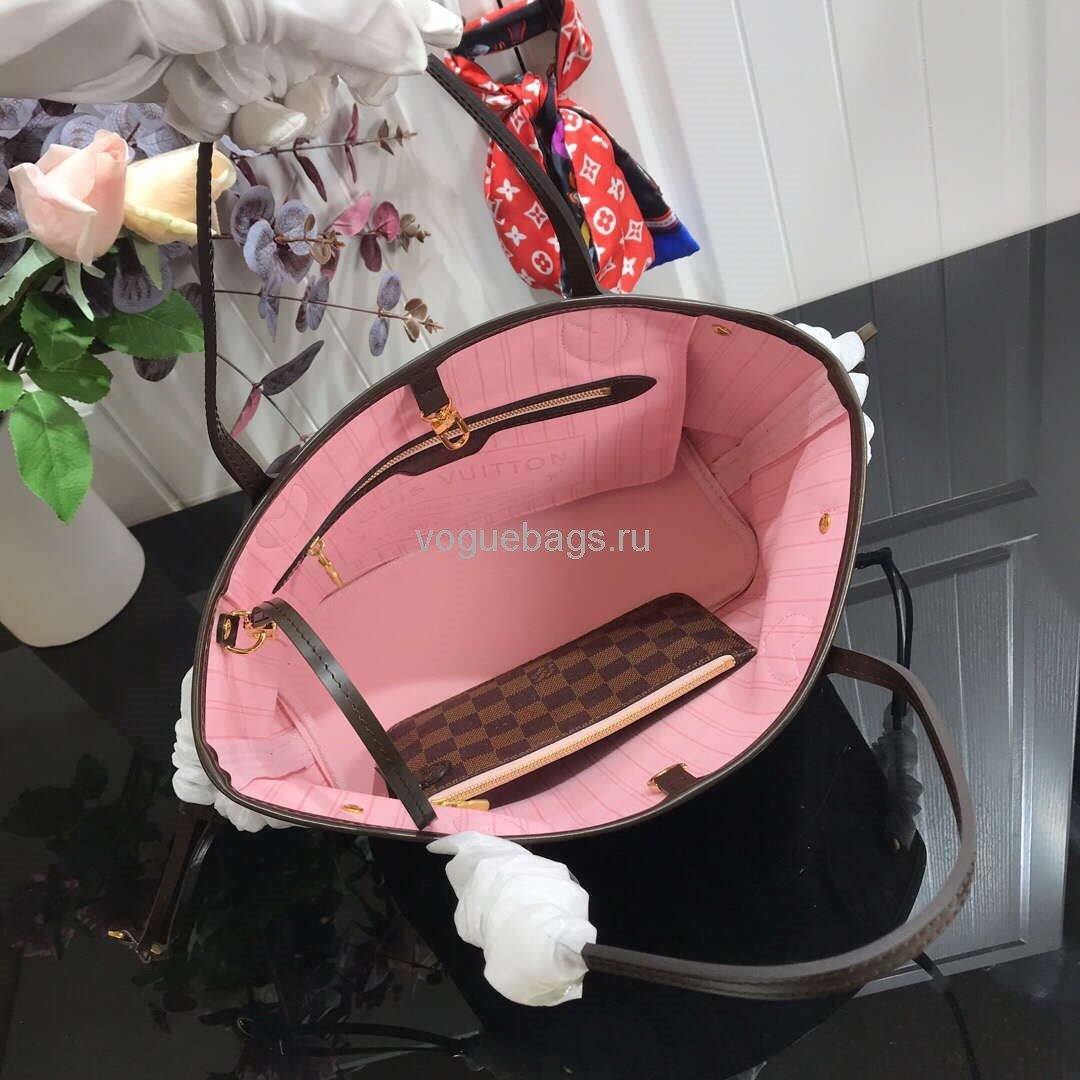 LV M41359 Louis Vuitton Neverfull PM Damier Ebene M41245 Bag Pink - Voguebags