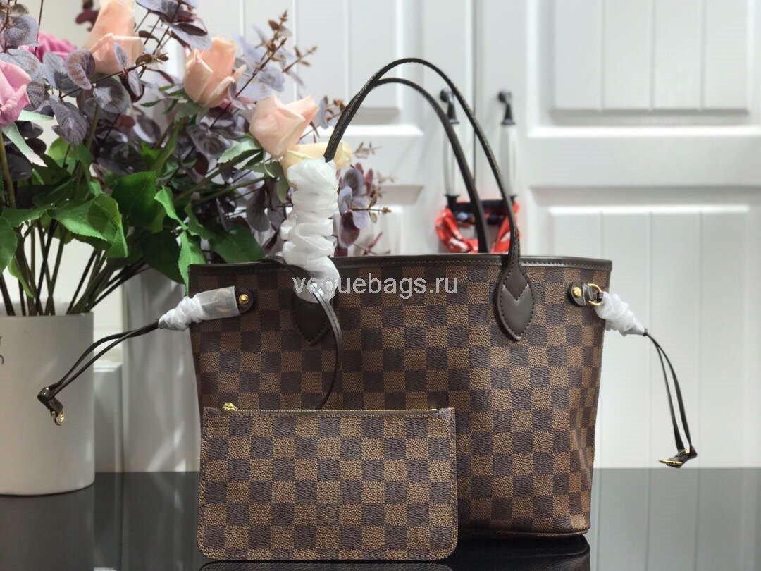 LV M41359 Louis Vuitton Neverfull PM Damier Ebene M41245 Bag Red - Voguebags