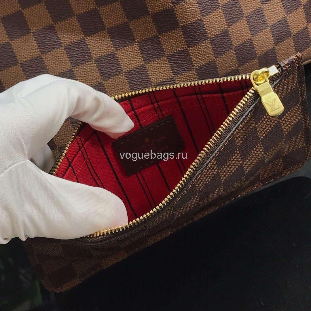 LV M41359 Louis Vuitton Neverfull PM Damier Ebene M41245 Bag Red - Voguebags