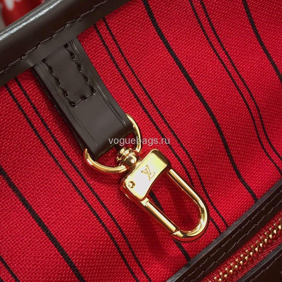 LV M41359 Louis Vuitton Neverfull PM Damier Ebene M41245 Bag Red - Voguebags