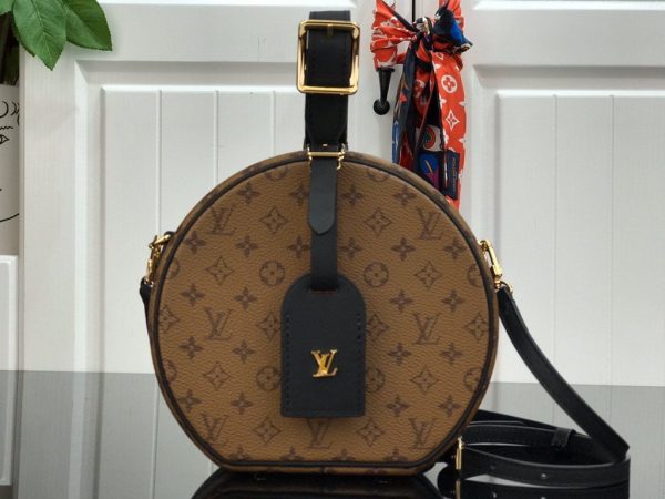 LV M43514 Louis Vuitton Petite Boite Chapeau Monogram Reverse Canvas Bag - luxibagsmall