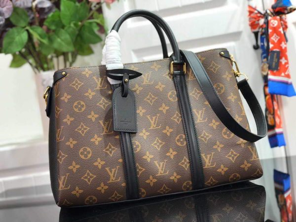 LV M44817 Louis Vuitton Soufflot MM M44903 Bag Monogram Canvas Black - luxibagsmall