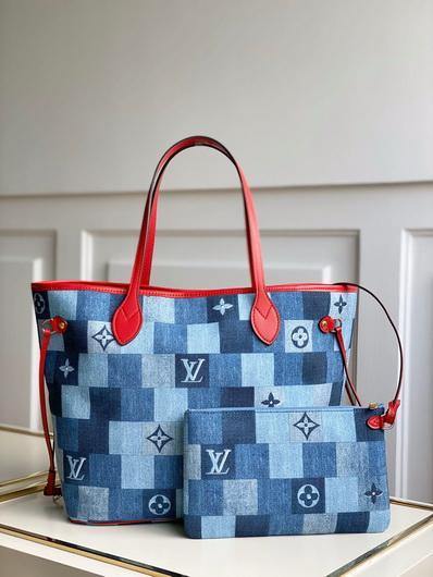 LV M44918 Louis Vuitton Lvxlol Neverfull MM Bag M45201 Monogram Blue - luxibagsmall