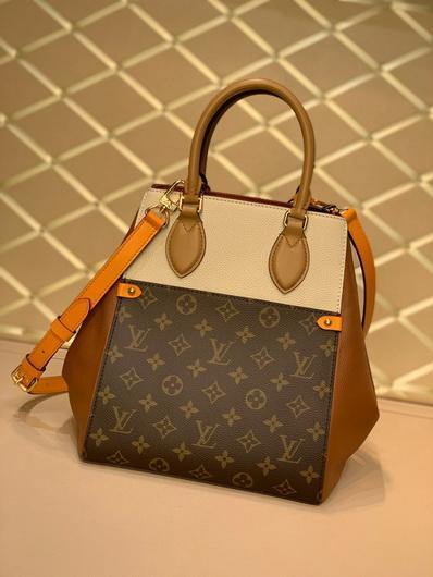 LV M45376 Louis Vuitton Fold Tote MM Monogram Brown - luxibagsmall