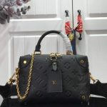 LV M45393 Louis Vuitton Petite Malle Souple Bag M45394 Leather Black - luxibagsmall