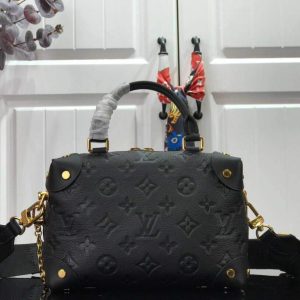 LV M45393 Louis Vuitton Petite Malle Souple Bag M45394 Leather Black - luxibagsmall