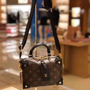 LV M45571 Louis Vuitton Petite Malle Souple Bag Monogram Black - luxibagsmall