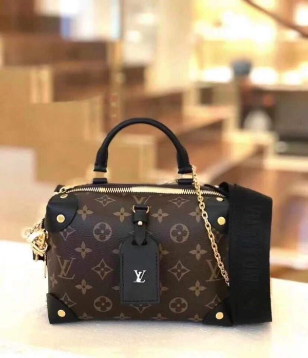 LV M45571 Louis Vuitton Petite Malle Souple Bag Monogram Black - luxibagsmall