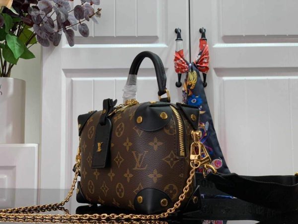 LV M45571 Louis Vuitton Petite Malle Souple Bag Monogram Black - luxibagsmall