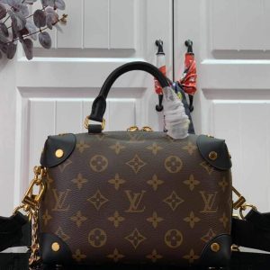 LV M45571 Louis Vuitton Petite Malle Souple Bag Monogram Black - luxibagsmall