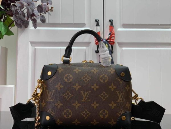 LV M45571 Louis Vuitton Petite Malle Souple Bag Monogram Black - luxibagsmall