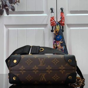 LV M45571 Louis Vuitton Petite Malle Souple Bag Monogram Black - luxibagsmall