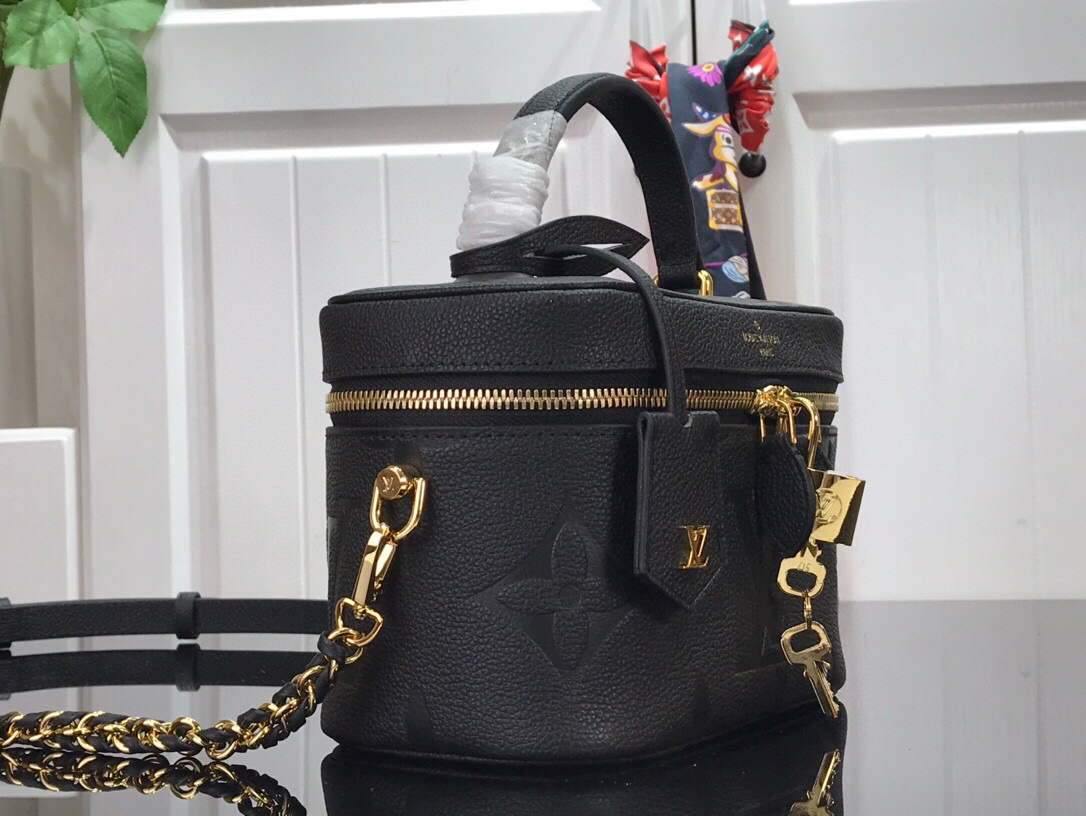 LV M45598 Louis Vuitton Vanity Pm Monogram Empreinte Leather M45608 Black - luxibagsmall