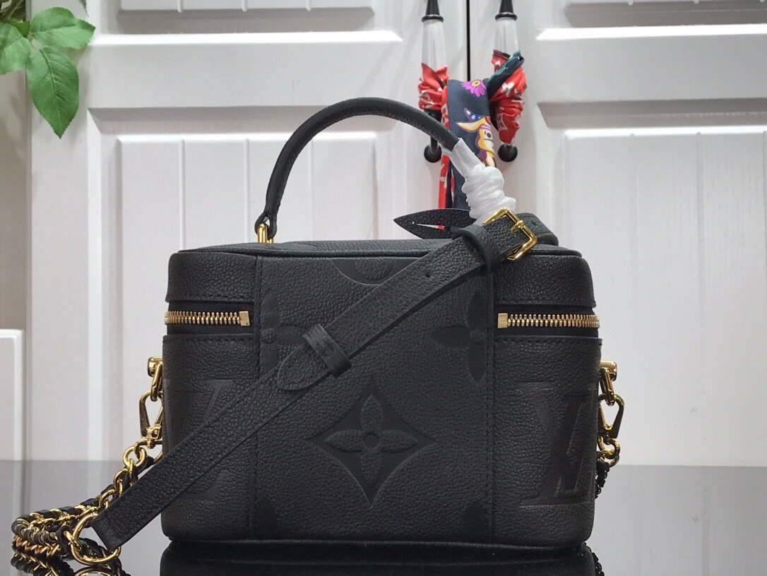 LV M45598 Louis Vuitton Vanity Pm Monogram Empreinte Leather M45608 Black - luxibagsmall