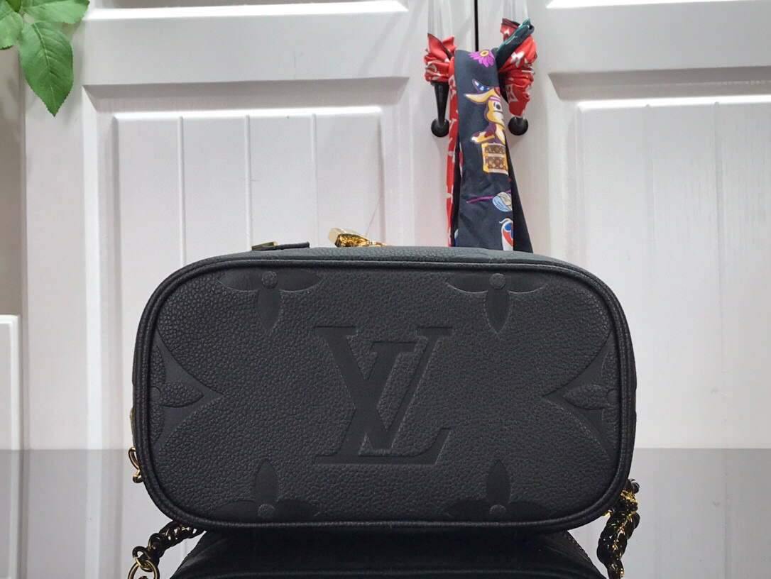 LV M45598 Louis Vuitton Vanity Pm Monogram Empreinte Leather M45608 Black - luxibagsmall