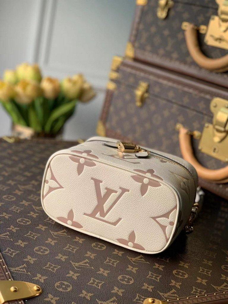 LV M45599 Louis Vuitton Vanity Pm Monogram Empreinte Leather M45608 Cream - luxibagsmall