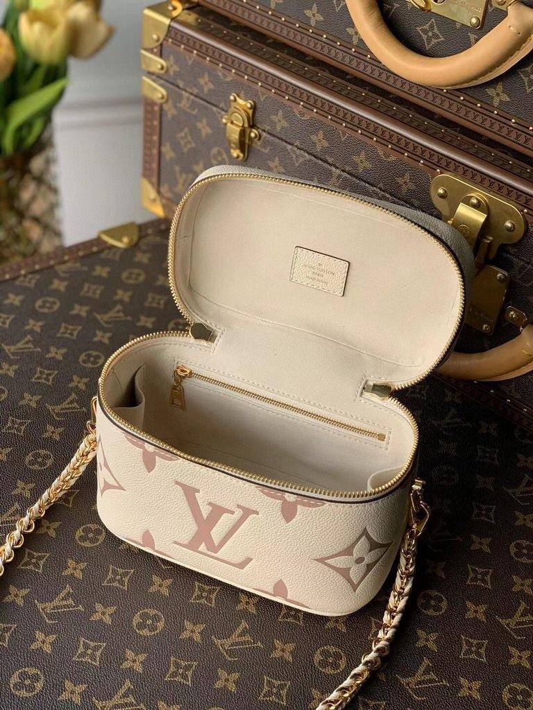 LV M45599 Louis Vuitton Vanity Pm Monogram Empreinte Leather M45608 Cream - luxibagsmall