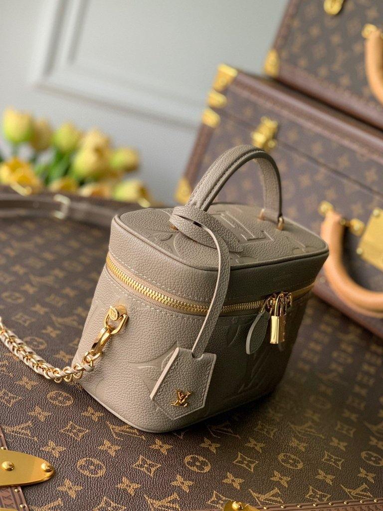 LV M45608 Louis Vuitton Vanity Pm Monogram Empreinte Leather M45599 Beige - luxibagsmall