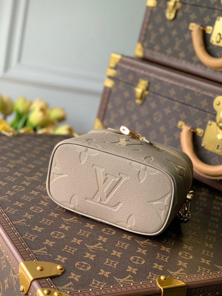 LV M45608 Louis Vuitton Vanity Pm Monogram Empreinte Leather M45599 Beige - luxibagsmall