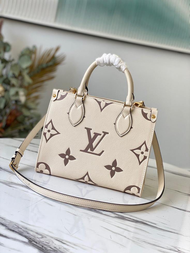 LV M45654 Louis Vuitton Onthego Pm Tote M45659 Bag Cream - luxibagsmall