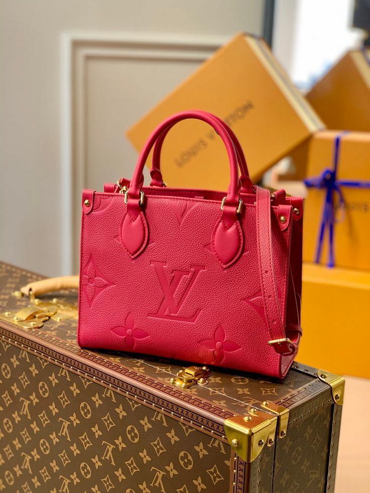 LV M45660 Louis Vuitton Onthego Pm Tote M45653 Bag Red - luxibagsmall