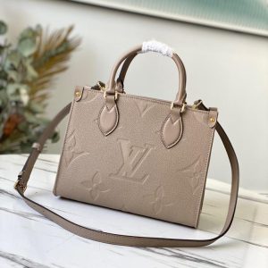 LV M45653 Louis Vuitton Onthego Pm Tote M45660 Bag Beige and Gray - luxibagsmall