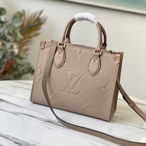 LV M45653 Louis Vuitton Onthego Pm Tote M45660 Bag Beige and Gray - luxibagsmall