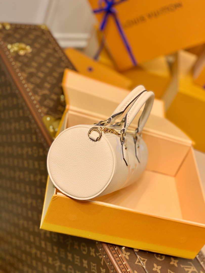 LV M45708 Louis Vuitton Papillon BB Bag Cream Saffron - luxibagsmall