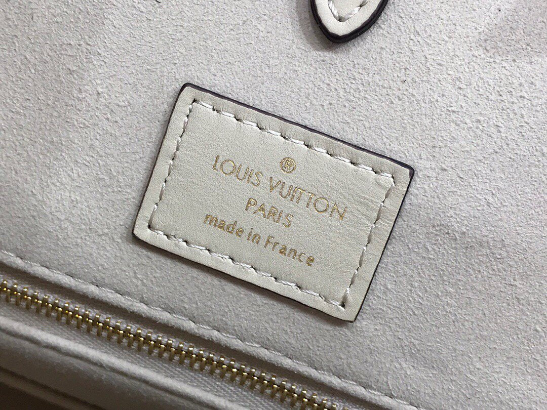 LV M45717 Louis Vuitton Onthego MM M45718 Bag Cream Saffron - luxibagsmall