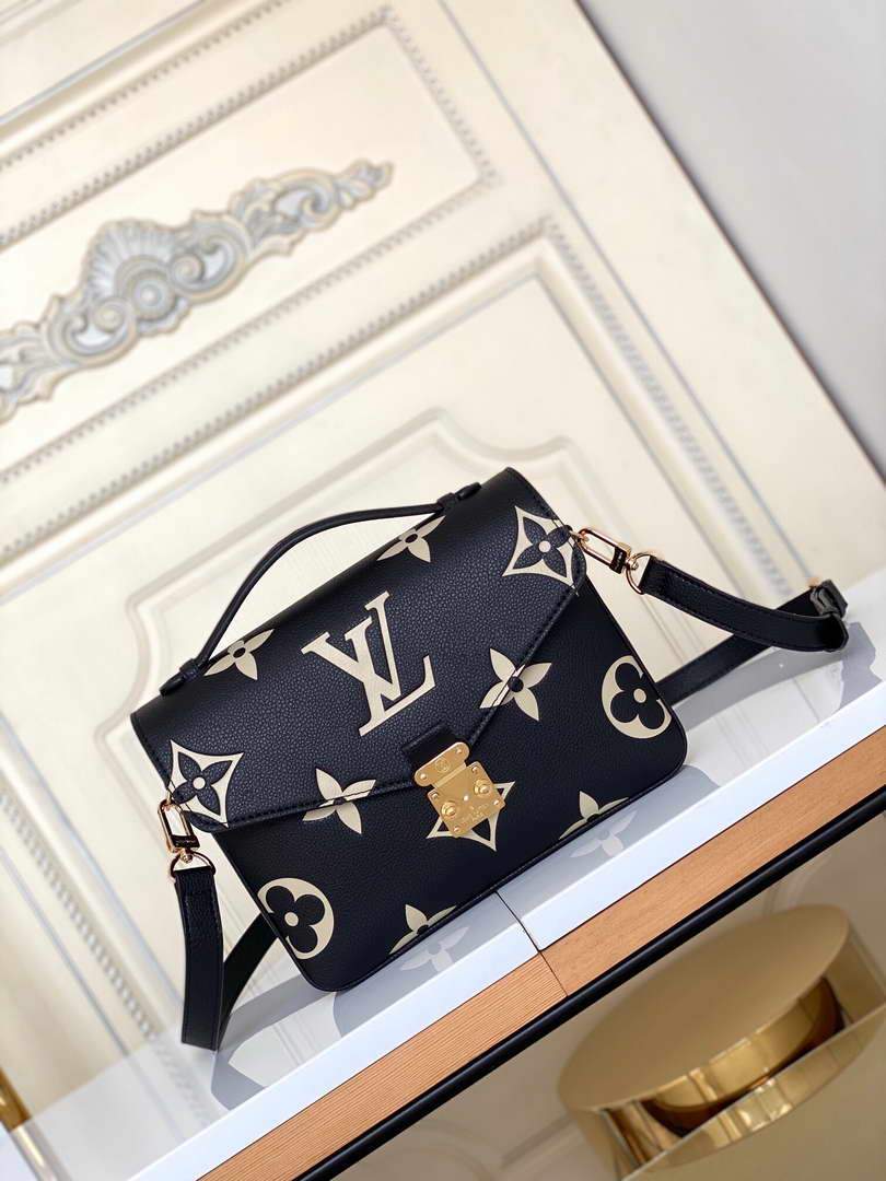 LV M45773 Louis Vuitton Pochette Métis M45596 Bag Black Beige - luxibagsmall