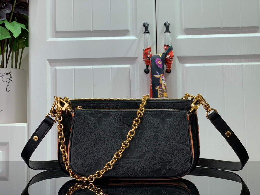 LV M45777 Louis Vuitton M80447 M80399 Multi Pochette Accessoires Bag Black - luxibagsmall