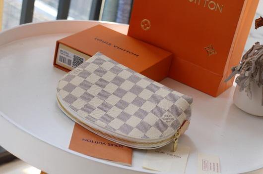 LV N60024 Louis Vuitton M47515 Cosmetic Pouch PM Damier Azur - luxibagsmall