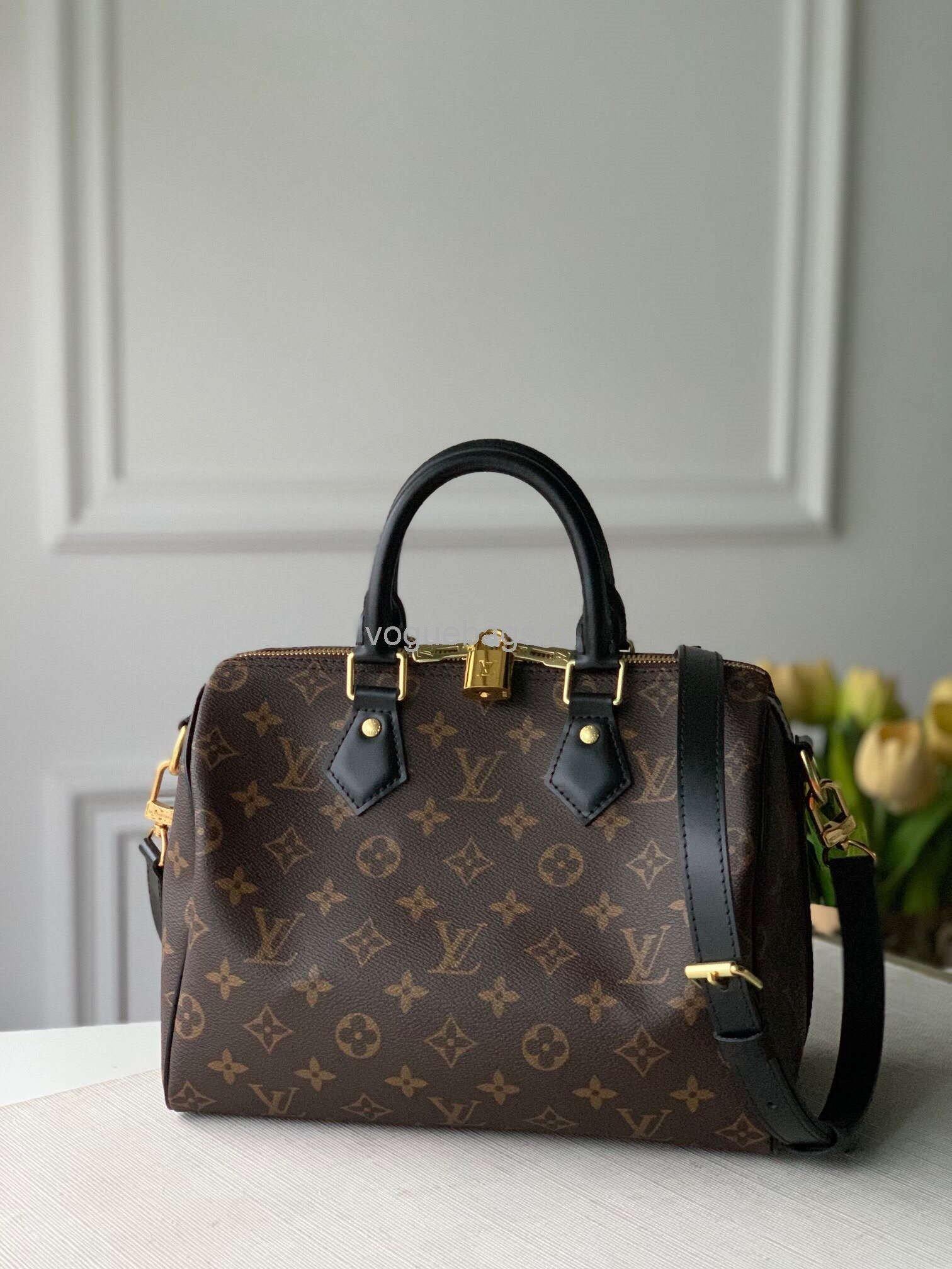 LV M48285 Louis Vuitton Speedy Bandouliere 25 Bag Monogram Canvas M41113 Black - Voguebags