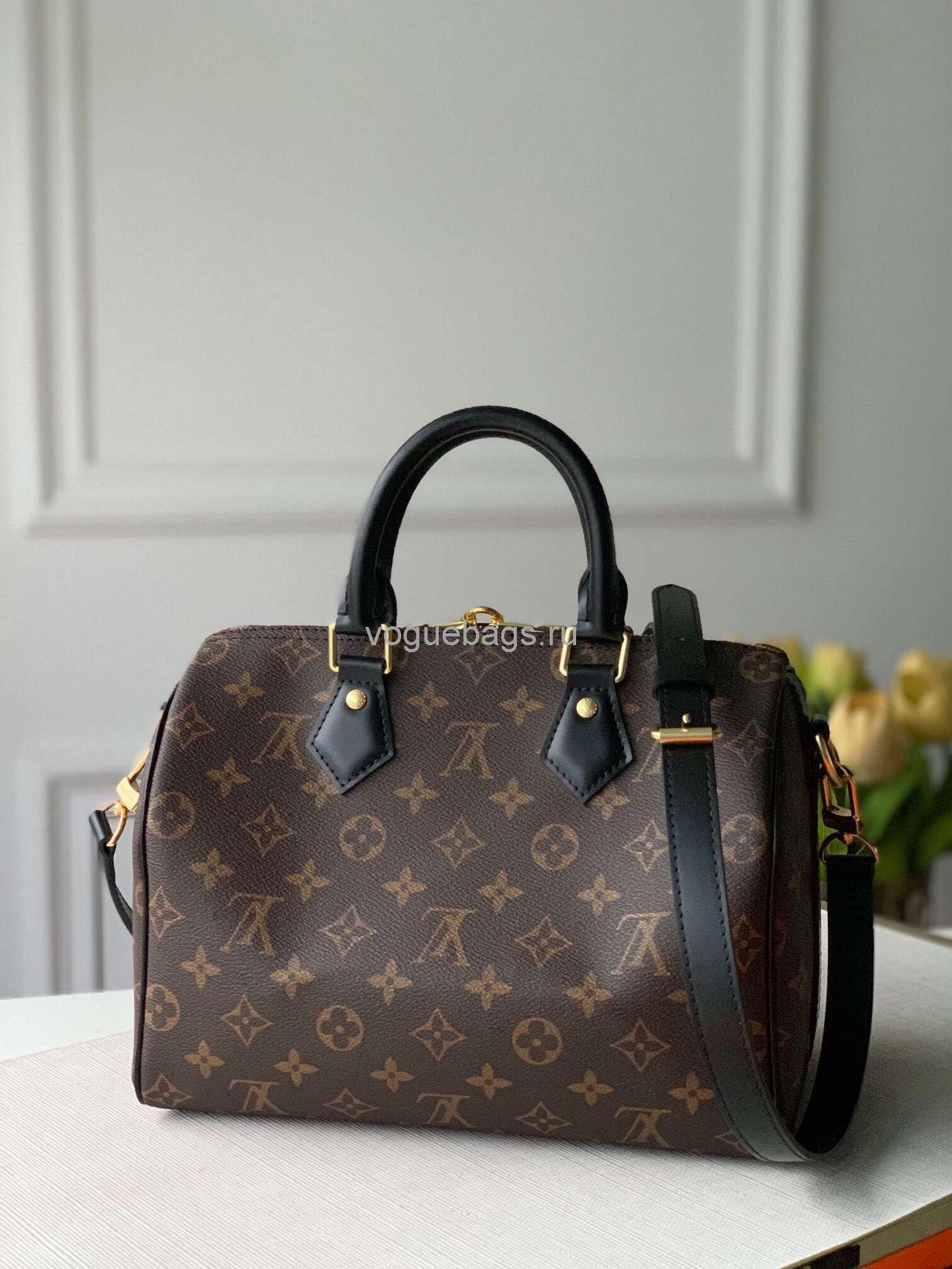 LV M48285 Louis Vuitton Speedy Bandouliere 25 Bag Monogram Canvas M41113 Black - Voguebags