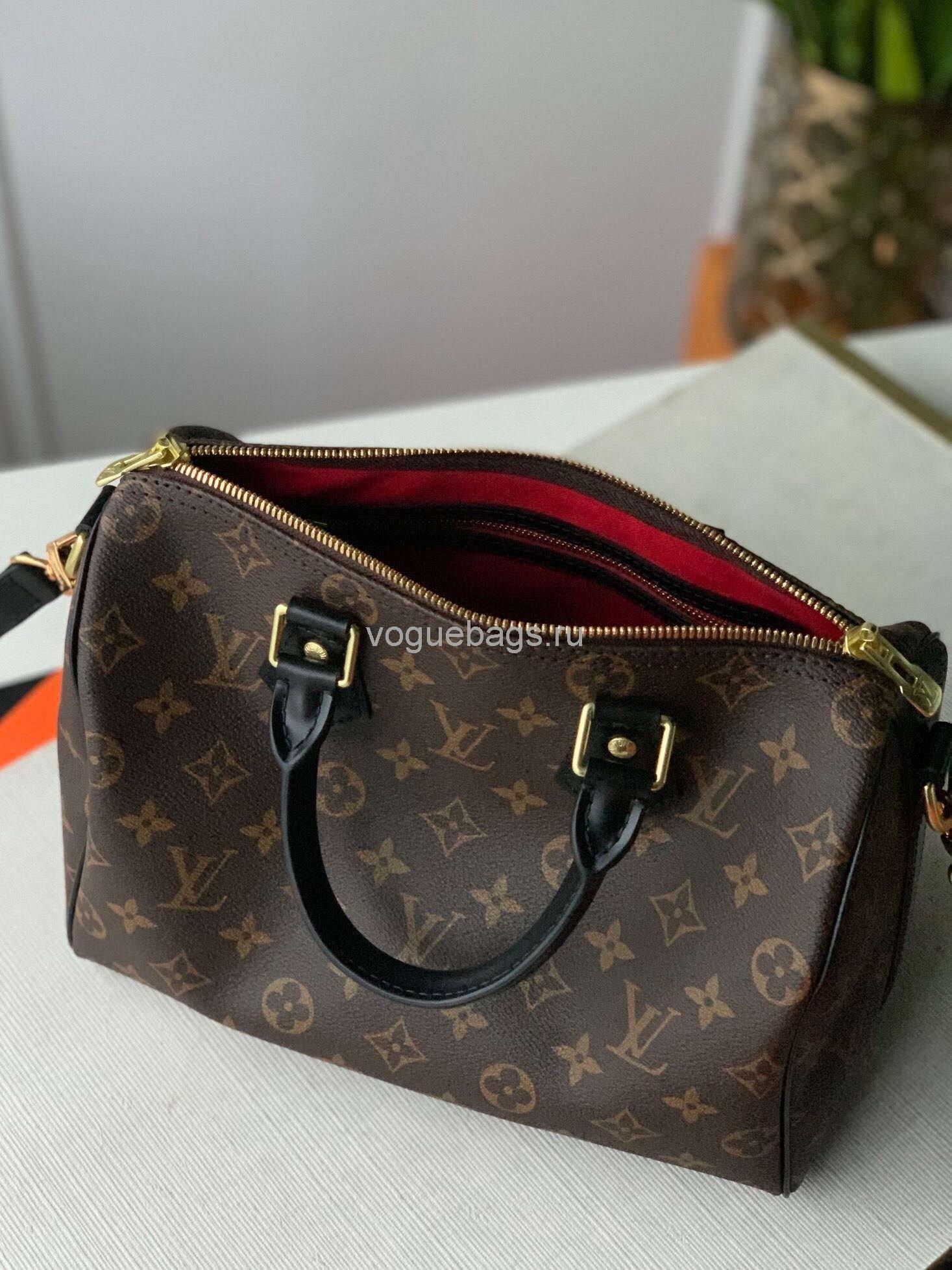 LV M48285 Louis Vuitton Speedy Bandouliere 25 Bag Monogram Canvas M41113 Black - Voguebags