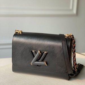 LV M50282 Louis Vuitton M57517 Twist MM shoulder Epi bag Black - luxibagsmall