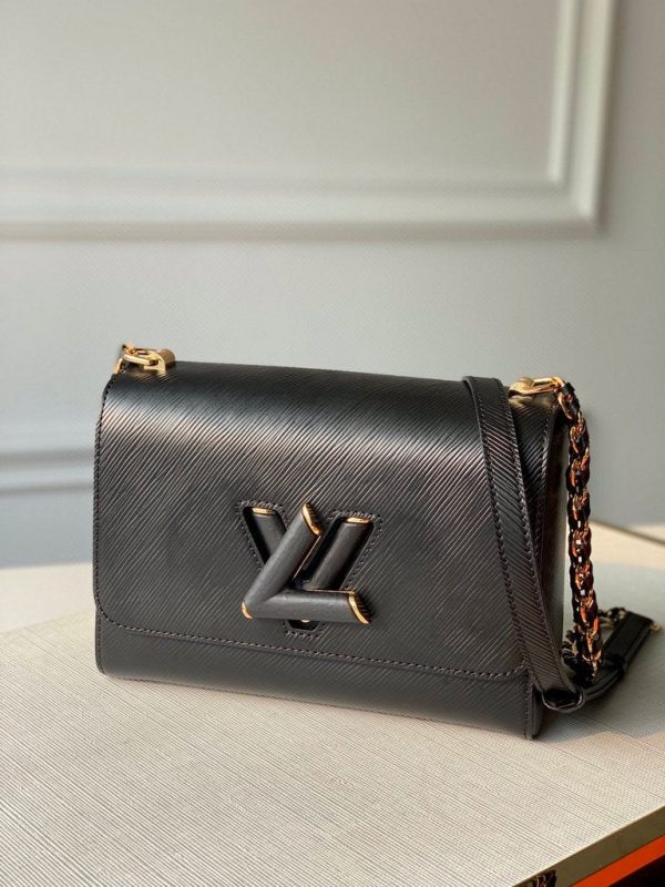 LV M50282 Louis Vuitton M57517 Twist MM shoulder Epi bag Black - luxibagsmall