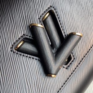 LV M50282 Louis Vuitton M57517 Twist MM shoulder Epi bag Black - luxibagsmall