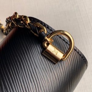 LV M50282 Louis Vuitton M57517 Twist MM shoulder Epi bag Black - luxibagsmall