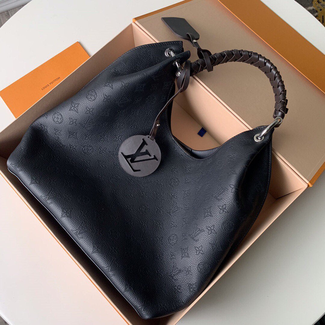 LV M52950 Louis Vuitton Carmel Mahina M53188 Bag Black - luxibagsmall