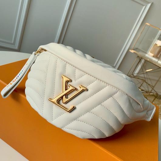 LV M55331 Louis Vuitton New Wave Leather Bumbag M53861 White - luxibagsmall